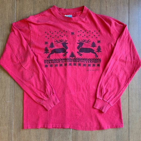 Hanes Other - Vintage Fruit of the Loom Santa Christmas Sweatshirt Ugly Sweater Pullover Large